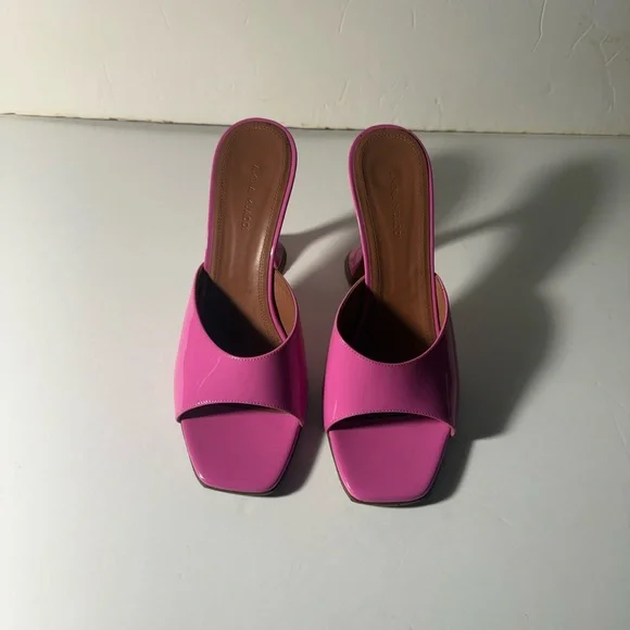 Amina Muaddi Vibrant Pink Mules - Picture 2 of 8